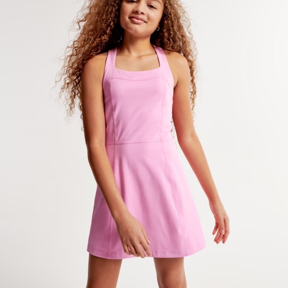SOLD OUT! Like New Abercrombie Girls ypb mini dress in Bubble Gum Pink Sz 13/14 - Picture 1 of 6